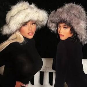 Faux Fox Fur Bucket Brimmed Furry Hat